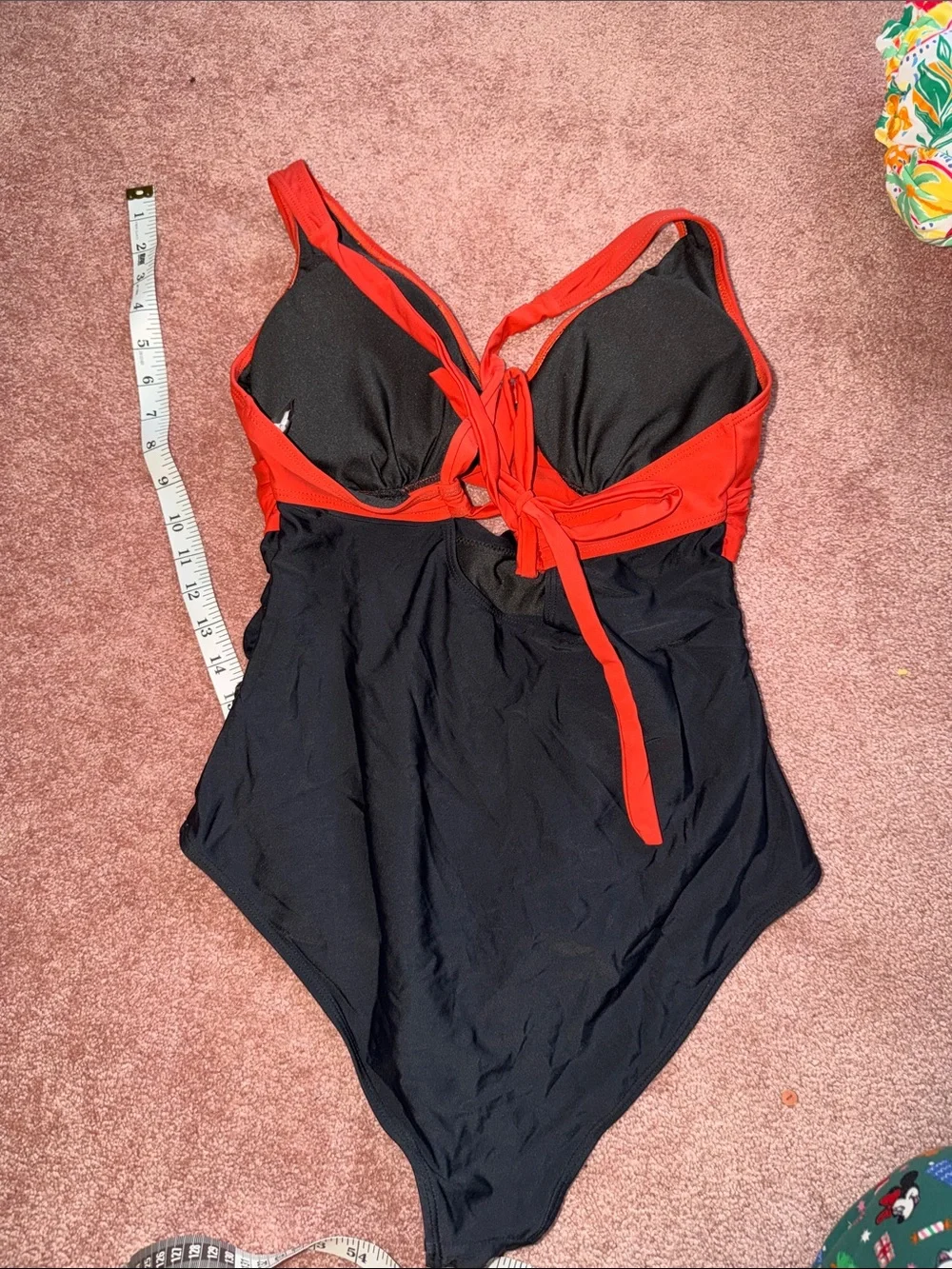 Red & Black One-Piece Swimsuit - Classic Colorblock